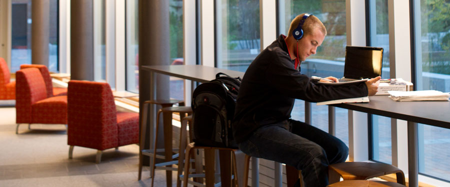 student studying